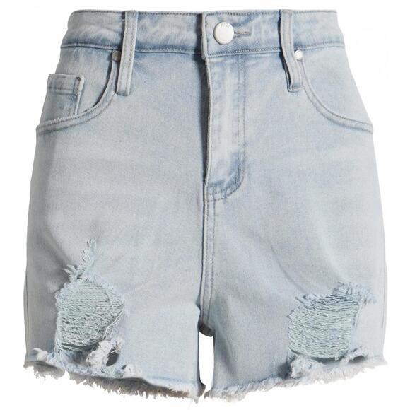 PTCL Sydne Ripped High Waist Stretch Denim Shorts Light Wash NWT Size 25 - Picture 6 of 8